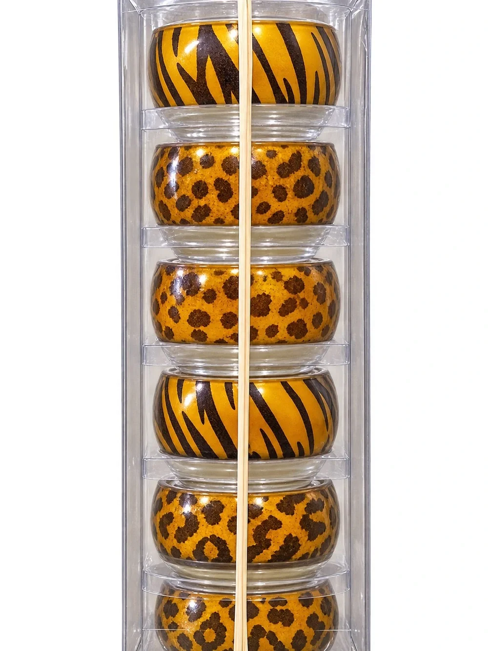 Animal Print Glass Votive Candle Holders - Set of 6